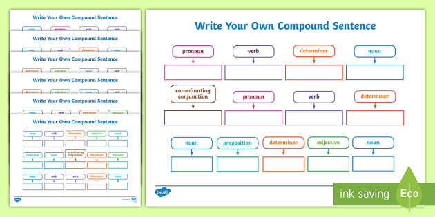 Write Your Own Compound Sentences Activity (teacher made)