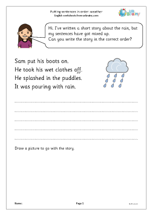 putting sentences in order in a paragraph worksheet