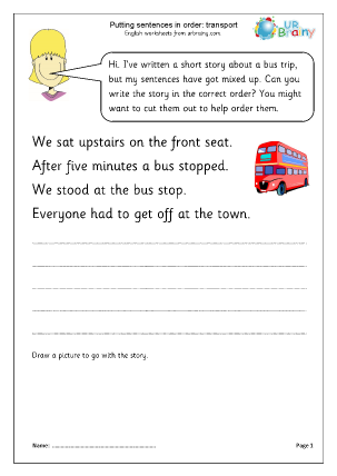 putting sentences in order in a paragraph worksheet