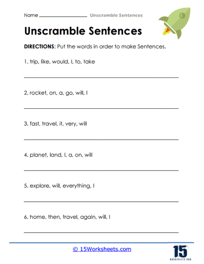 putting sentences in order worksheet