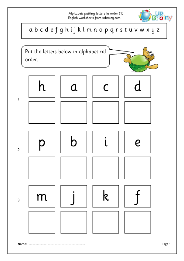 putting words in abc order worksheet