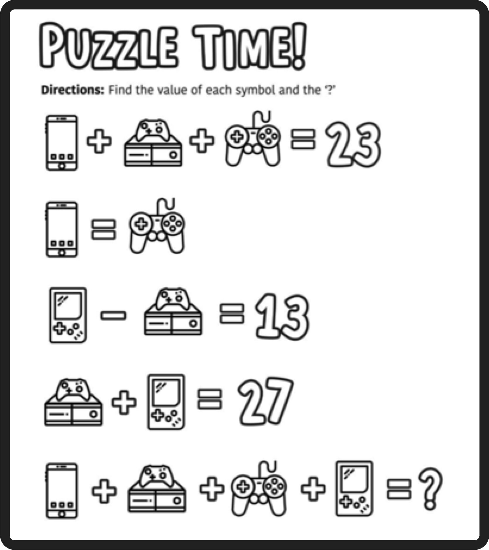 puzzle math worksheet