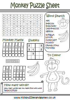 Zoo Puzzle Sheets - Kids Puzzles and Games