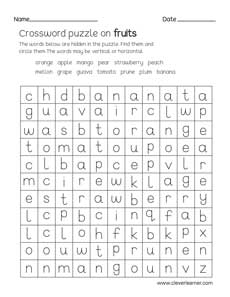 Simple crossword puzzle sheets for children