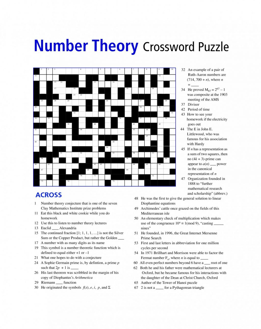 Math Puzzles For 6Th Graders