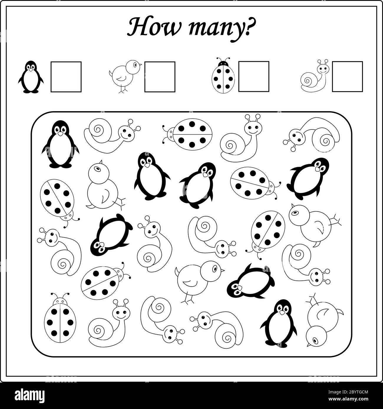 worksheet for kids. education puzzle game. children activity Stock ...