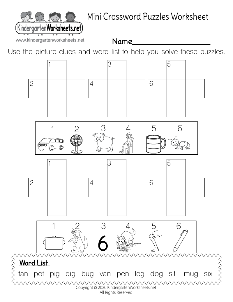 Mini Crossword Puzzles Worksheet - Free Printable, Digital, &  PDF