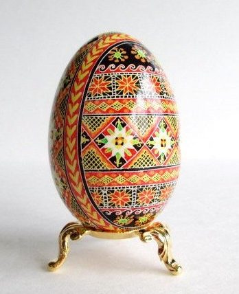 Goose egg Pysanka Fancy Ukrainian Easter gift and home decor