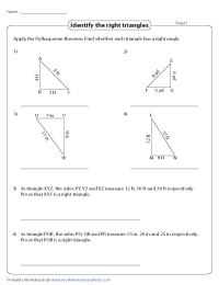 Pythagorean Theorem Worksheets