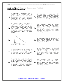 pythagoras word problems worksheet