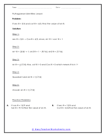 pythagorean identities worksheet