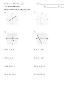 pythagorean theorem and distance formula worksheet