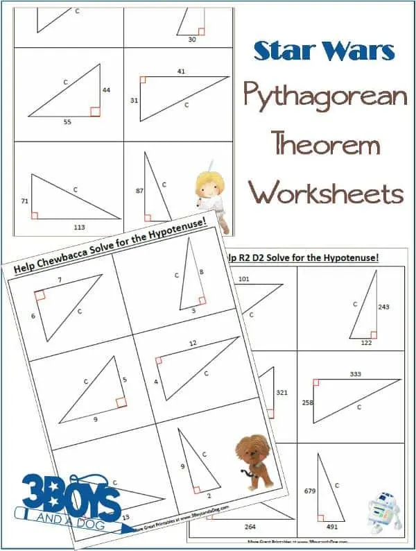 Star Wars Pythagorean Theorem Worksheets