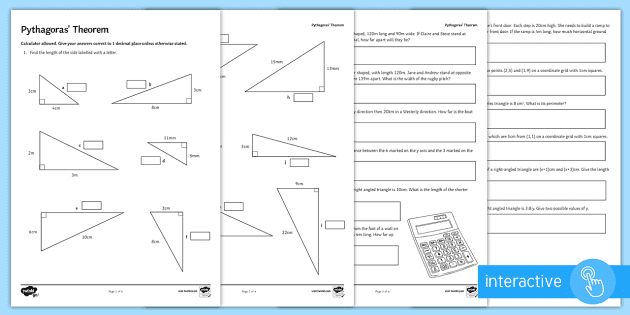 Pythagoras Theorem Problem Solving Worksheets | KS3 Maths