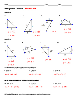 Pythagorean Theorem GEOMETRY Worksheet