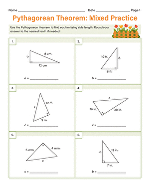 Pythagorean Theorem: Mixed Practice | Interactive Worksheet ...