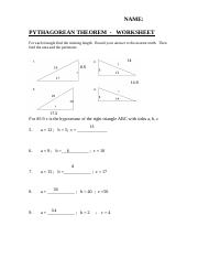 WS - Pythagorean Theorem-blizzard bag1 1 .pdf - NAME: PYTHAGOREAN ...