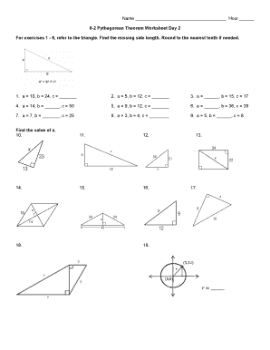 8-2 Pythagorean Theorem Worksheet Day 2 - Baschools - Fill and ...