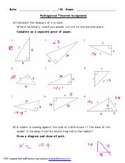 pythagorean theorem worksheet pdf with answers