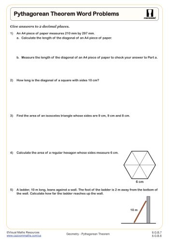 Pythagorean Theorem Word Problems Worksheet | PDF Printable ...