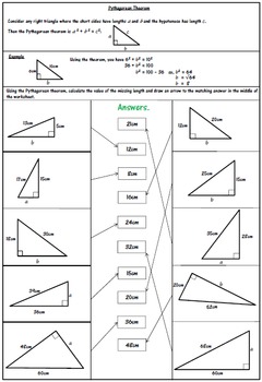 pythagorean theorem worksheet with answers