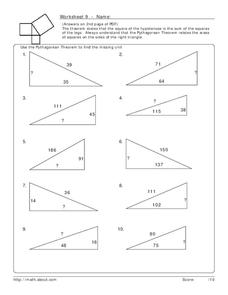 pythagorean theorem worksheet with answers