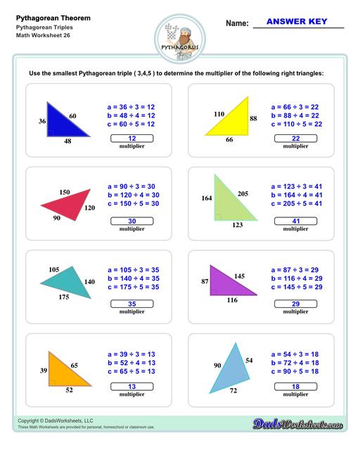 Pythagorean Theorem Worksheets