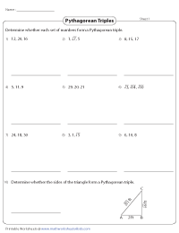 Pythagorean Theorem Worksheets