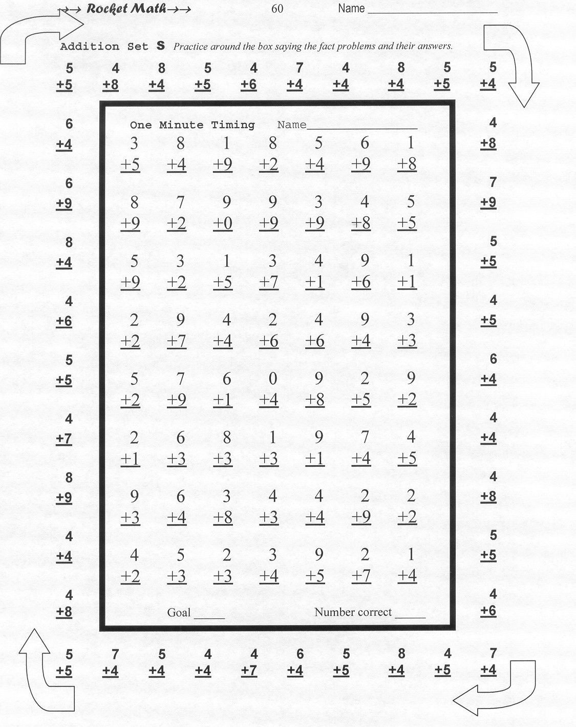 q rocket math addition set