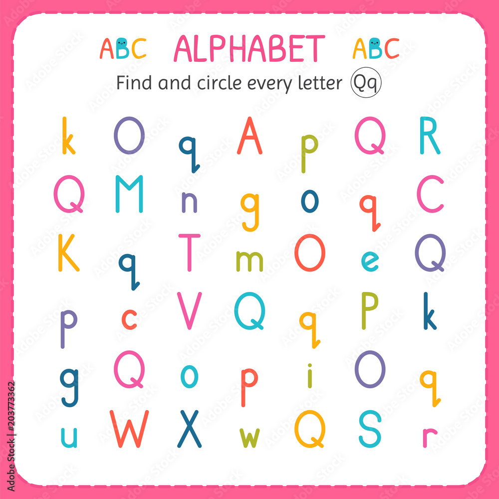 q worksheet for kindergarten