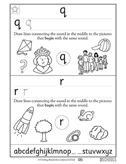 q worksheet for kindergarten