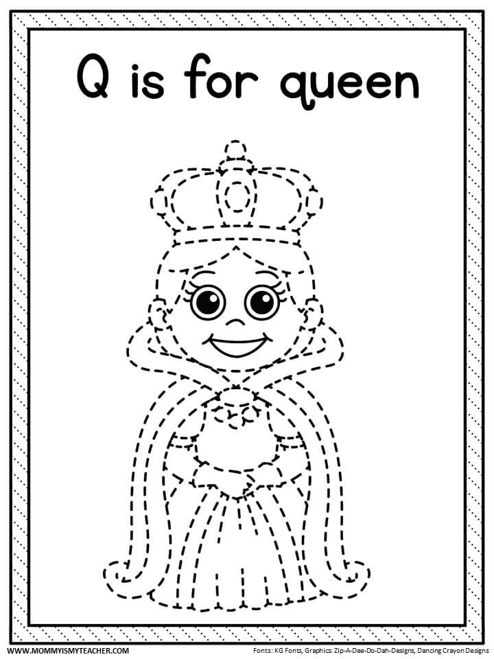 q worksheet for kindergarten