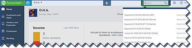 Find your Recent History in QuickBooks Online Accountant ...