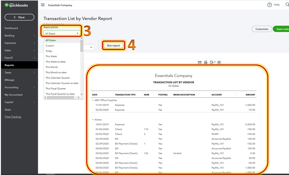 qbo print invoice history