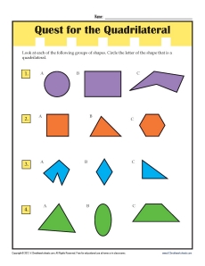 3rd Grade Math Worksheets | Find the Quadrilaterals