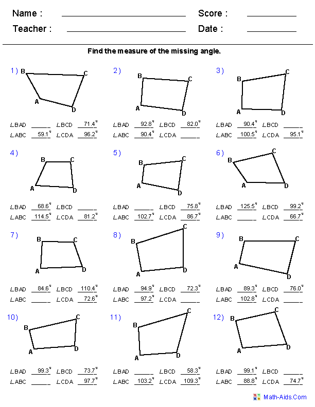 Geometry Worksheets | Polygons Worksheets