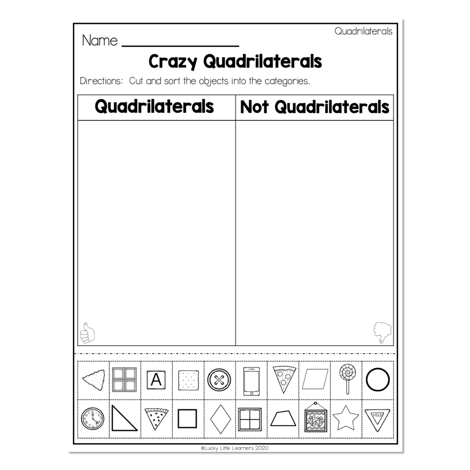 quadirlateral math worksheet