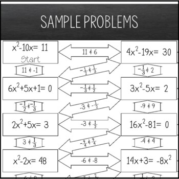 Solving Quadratic Equations by Factoring Worksheet - Maze Activity
