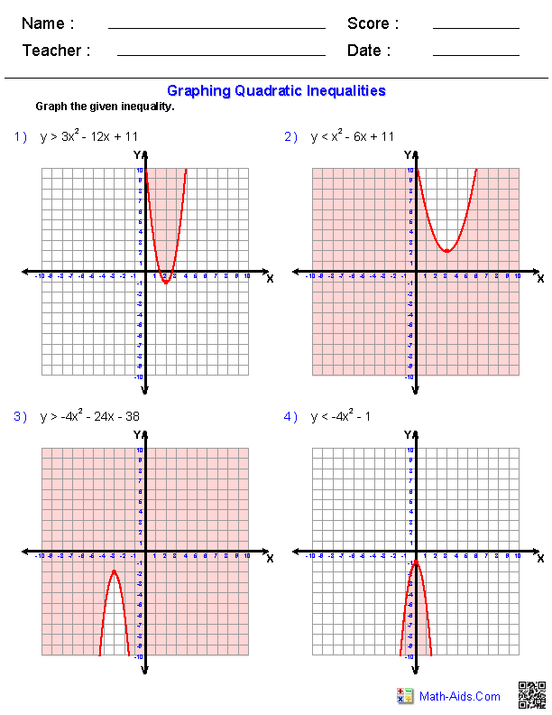 quadratic equations worksheet answers algebra 2