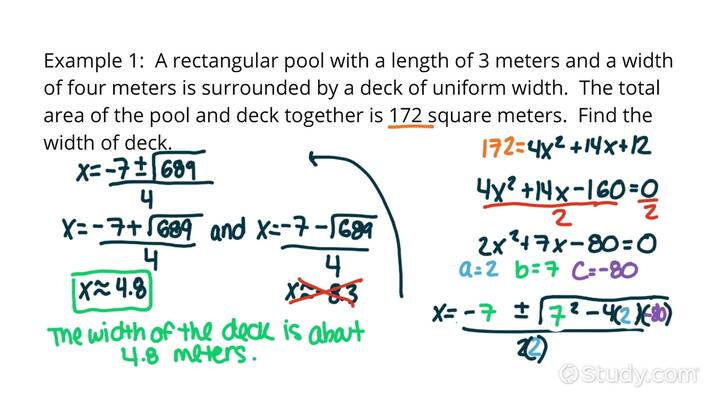 How to Solve a Word Problem Using a Quadratic Equation with ...