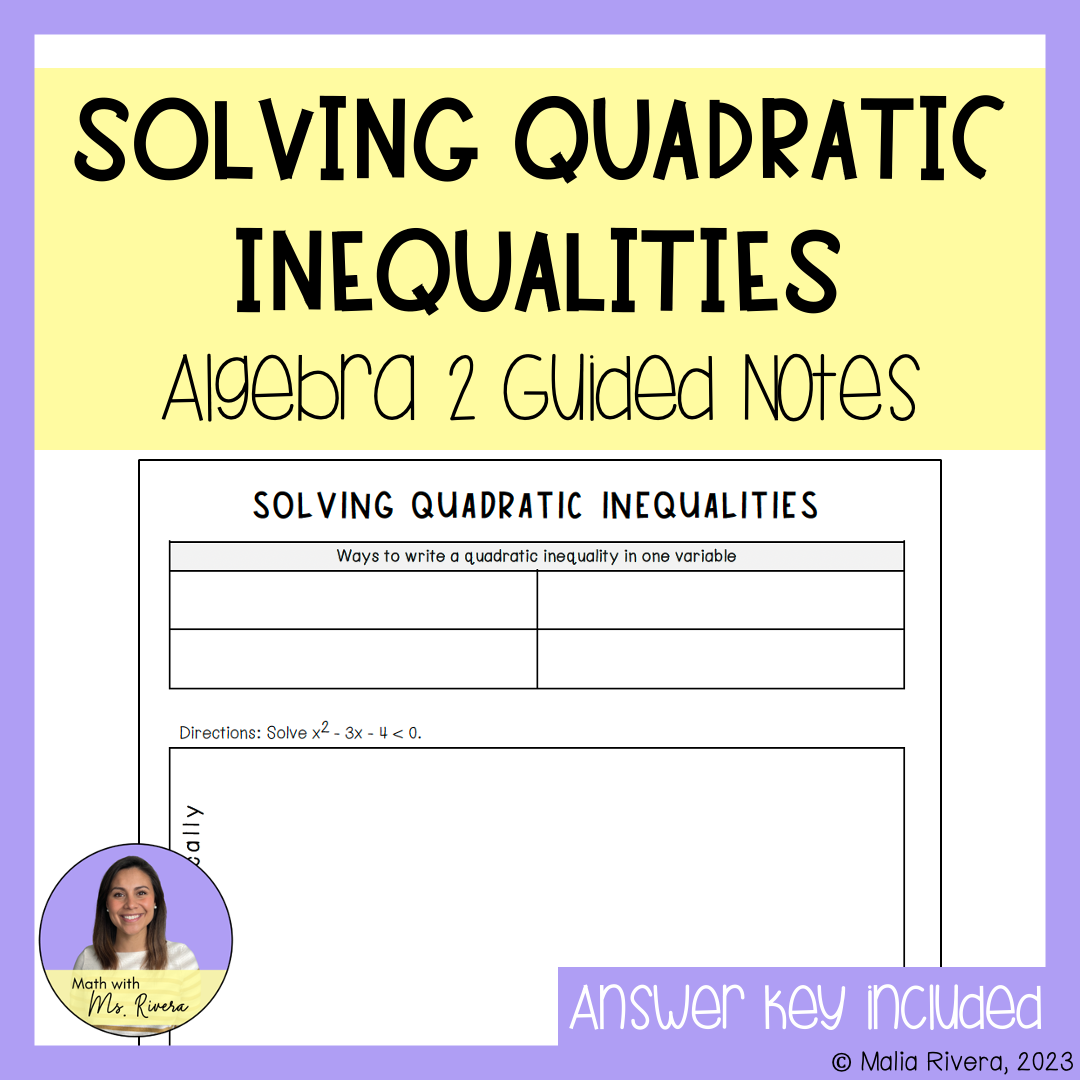 Solve Quadratic Inequalities Worksheets - Worksheets Library