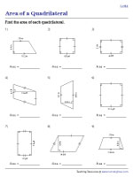 quadrilateral area worksheet answers