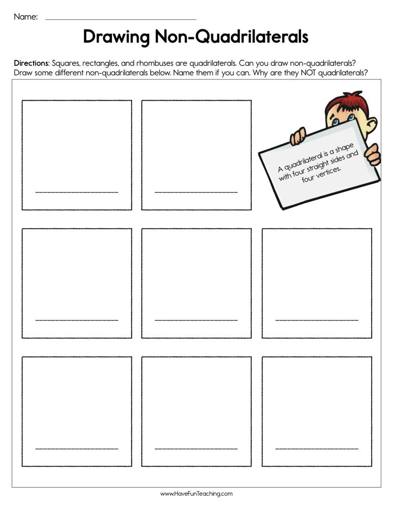quadrilateral attributes worksheet