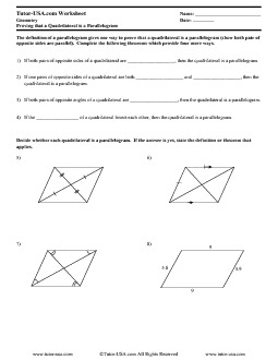 quadrilateral proofs worksheet with answers