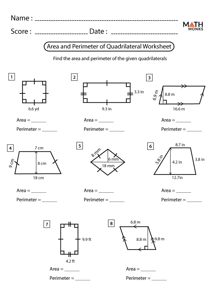 quadrilateral worksheet answers