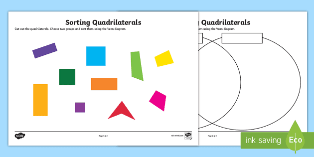 Sorting Quadrilaterals Worksheet / Worksheet (teacher made)