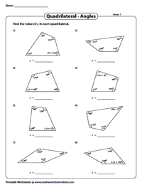 quadrilateral worksheet high school