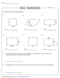 quadrilateral worksheet with answers
