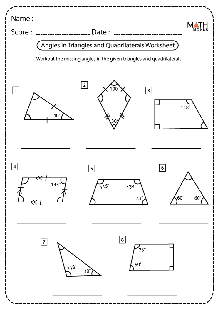 quadrilateral worksheet with answers