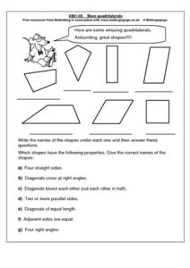 quadrilateral worksheet